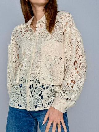 Embroidered shirt with pockets - Tensione In