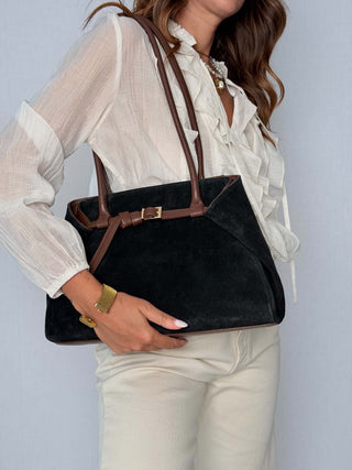 Borsa camoscio Elettra Nero