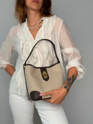 Jill raffia and leather bag