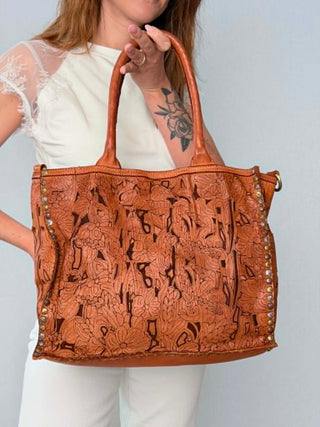 Borsa pelle laserata Primula
