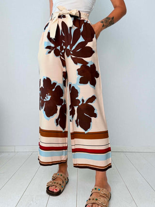 Pantalone con cintura Vercelli Beige-Moro