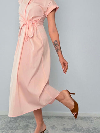 Shirt dress with knot - HaveOne