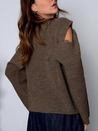 Maglia apertura spalle tortora - HaveOne