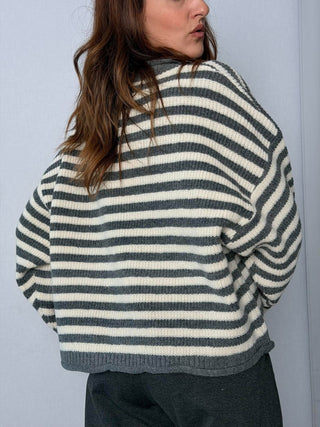 Maglia righe con stella grigio - HaveOne