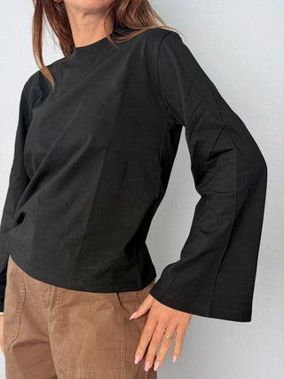 T-shirt manica a calla nero - Susy Mix