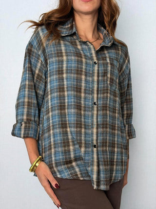 Camicia check Blu-Moro