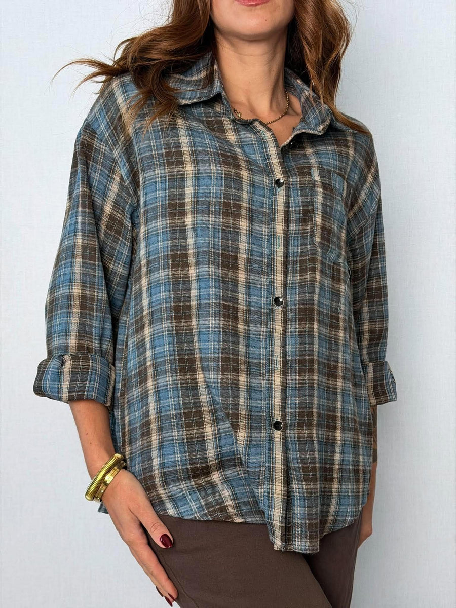 Camicia check Blu-Moro