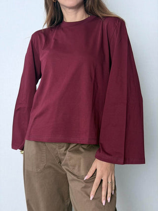 T-shirt manica a calla prugna - Susy Mix