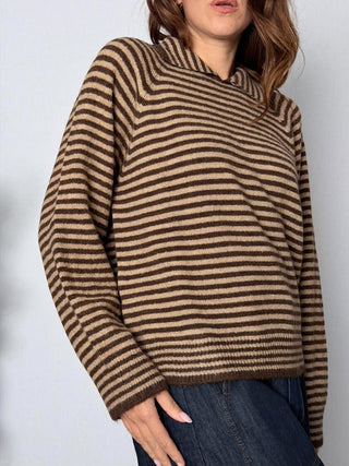 Maglia rigata con colletto - HaveOne