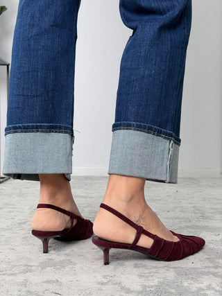SlingBack ecocamoscio vino - Susy Mix