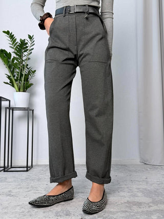 Pantalone ovetto punto Milano Grigio-Susy Mix