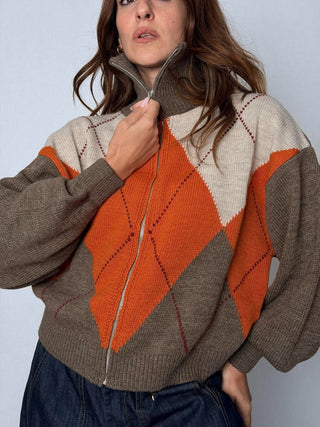 Cardigan rombi blu - HaveOne