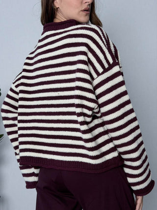 Maglia righe con stella bordeaux - HaveOne