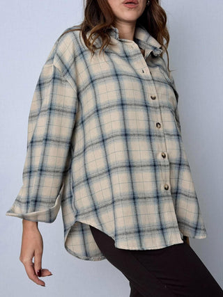 Camicia check celeste