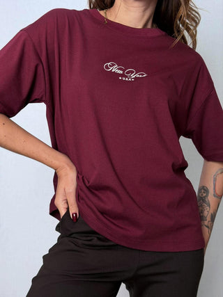 T-Shirt New York Bordeaux - Susy Mix