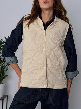 Gilet trapuntato beige