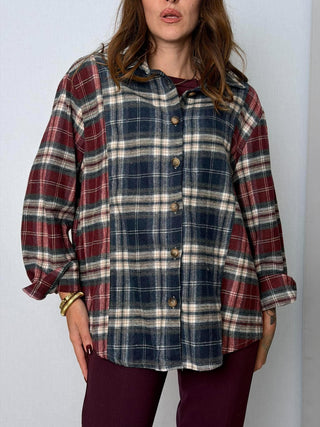Camicia check Blu-Bordeaux