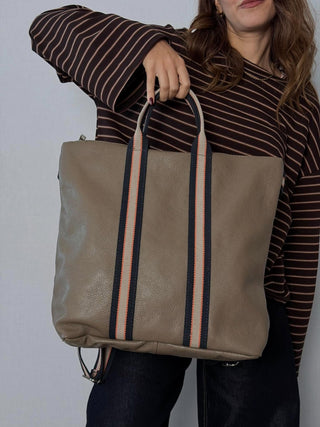 Borsa-Zaino pelle Vicky Taupe
