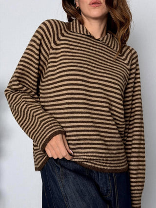 Maglia rigata con colletto - HaveOne