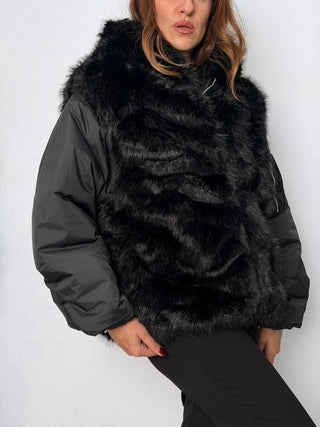 Bomber ecopelliccia Marsciano Nero