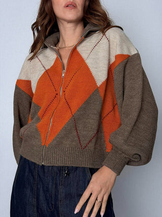 Cardigan rombi blu - HaveOne