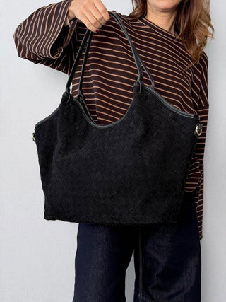 Borsa intreccio Giada Nero
