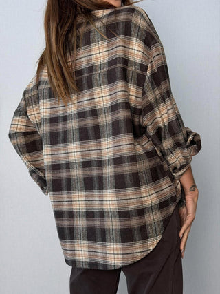Camicia check fiori Vigone moro
