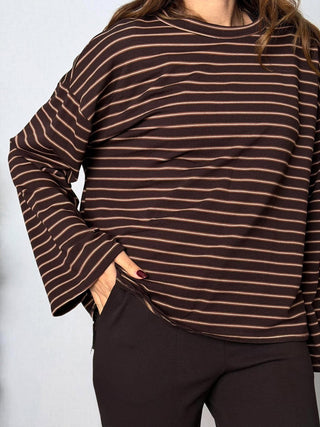 Maglia riga Lucca Marrone