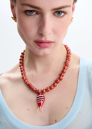 CERAMIC NECKLACE GOLD FISH PENDANT