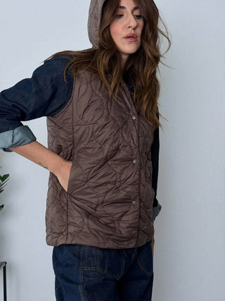 Gilet trapuntato moro