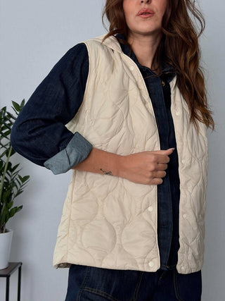 Gilet trapuntato beige