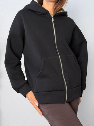 Felpa con cappuccio check Nero