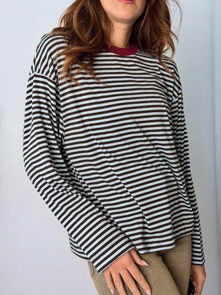 Maglia righe celeste - Susy Mix