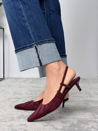 SlingBack ecocamoscio vino - Susy Mix