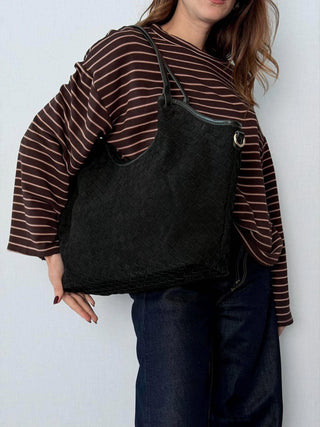 Borsa intreccio Giada Nero