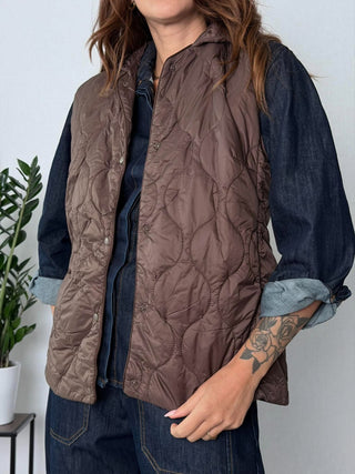Gilet trapuntato moro