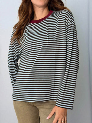 Maglia righe celeste - Susy Mix