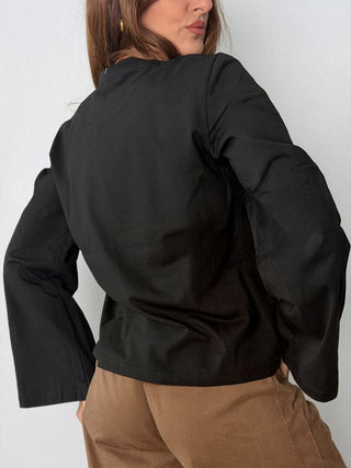 T-shirt manica a calla nero - Susy Mix