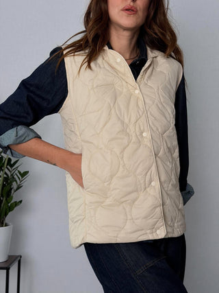 Gilet trapuntato beige