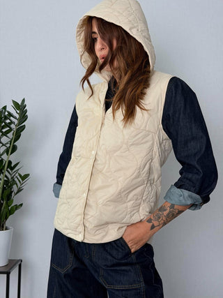 Gilet trapuntato beige