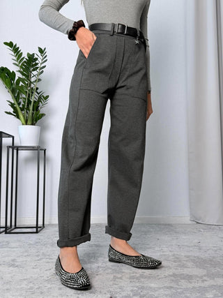 Pantalone ovetto punto Milano Grigio-Susy Mix