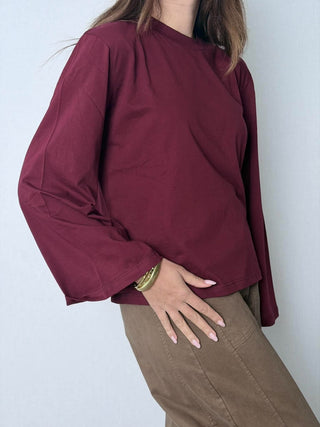 T-shirt manica a calla prugna - Susy Mix