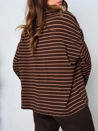 Maglia riga Lucca Marrone