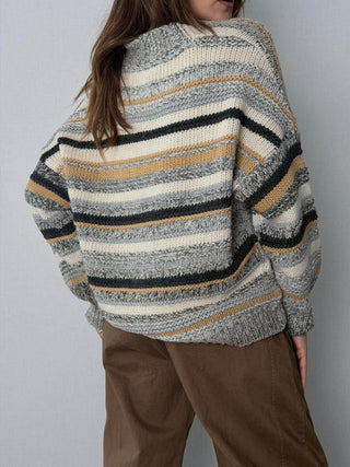Cardigan righe 3 bottoni - HaveOne