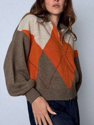 Cardigan rombi blu - HaveOne