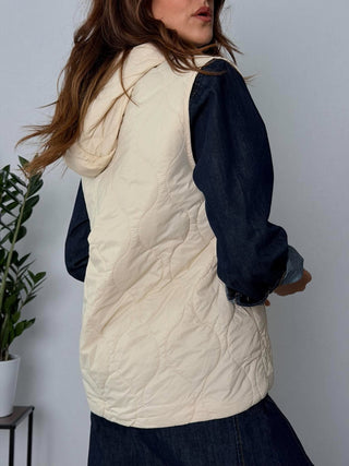 Gilet trapuntato beige
