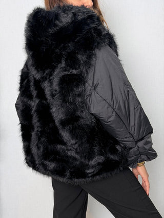 Bomber ecopelliccia Marsciano Nero