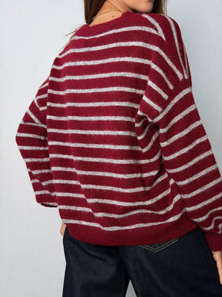 Maglia riga Vino - Susy Mix