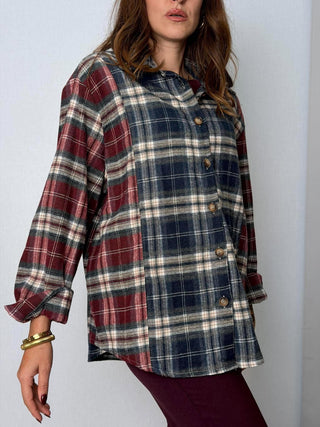 Camicia check Blu-Bordeaux