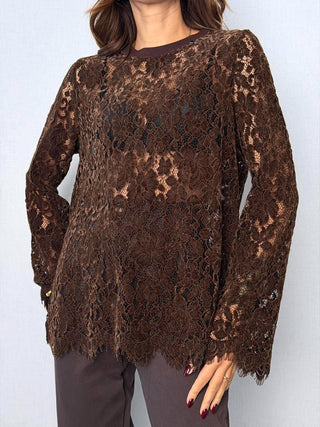 Maglia traforata moro